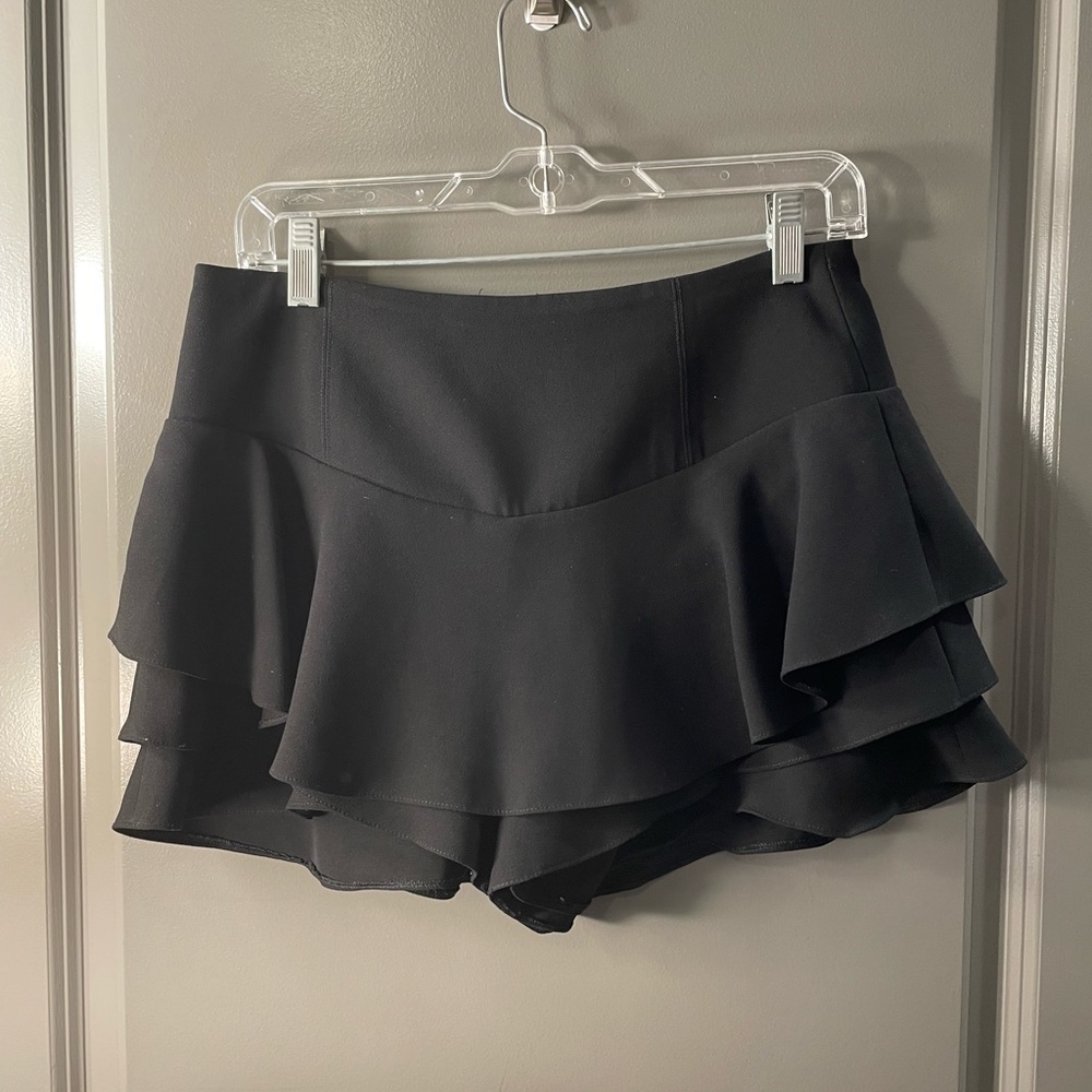 Zara black ruffled shorts
